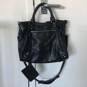BALENCIAGA Classic Velo Black Lambskin Crossbody